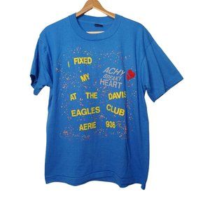 Vintage I Fixed My Achy Breaky Heart Davis West Virginia Eagles Club L T Shirt